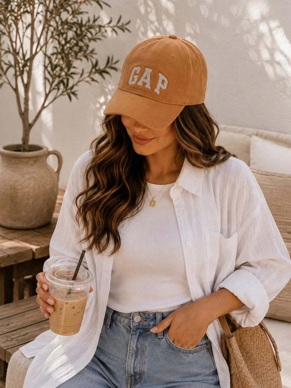 GAP Caramel Brown Logo Baseball Cap